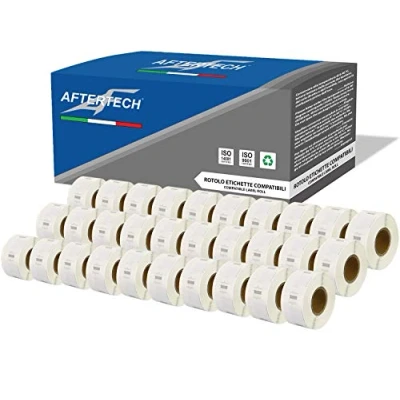 Afbeelding van Aftertech 30 x 11353 12 24 mm zelfklevende labelrollen (1000 etiketten/rol = 30.000 totaal) voor Dymo LabelWriter S0722530 30x11353 labelprinter