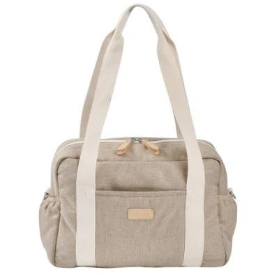 Image de BÉABA, Sac à Langer pour Bébé, Multiples Compartiments, 10 poches, Glissière trolley valises, Bandoulière, Pochette isotherme, Matelas Langer, Déperlant, Contenance 16L, Paris, Terre d&#039;argile