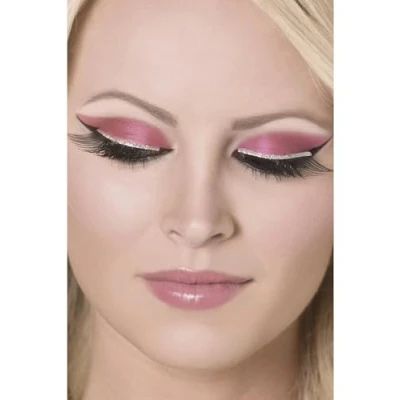 Afbeelding van Zwarte lange wimpers met glitter
