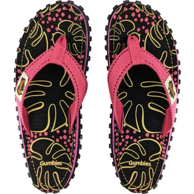 Afbeelding van Gumbies Teenslippers Unisex Tropical Black Rood / Zwart Maat 41