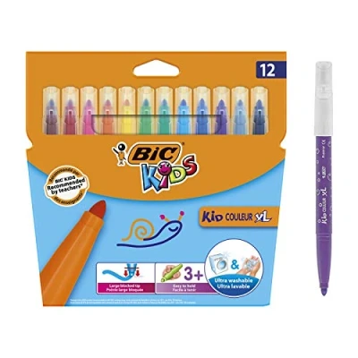 Afbeelding van Bic Kids Kid Couleur XL viltstiften, etui met 12 stuks viltstift