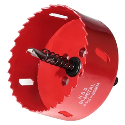 Afbeelding van GARHWAL HSS M42 Bi metalen gatenzaag, 80 mm, met adapter en centreerboor, ideaal voor hout, kunststof, gipsplaten, multiplex metalen, zaagdiepte tot 38 mm
