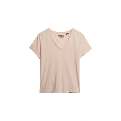 Afbeelding van Superdry Studios SLUB Embroidered Tshirt basic, Dames, Maat: 36, Mauve morn pink