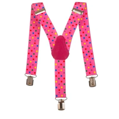 Afbeelding van Olata Elastische bretels voor kinderen in Y vorm met verschillende patronen (1 tot 5 jaar), 2,5 cm, Polka Dot (Roze)