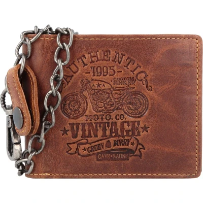 Afbeelding van Greenburry Vintage Cafe Racer RFID Portemonnee, Heren, Maat: One Size, Braun