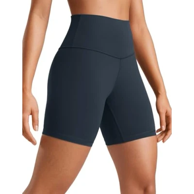 Afbeelding van CRZ YOGA Butterluxe korte biker voor dames, 6 cm, hoge taille, yoga, training, Echte marine