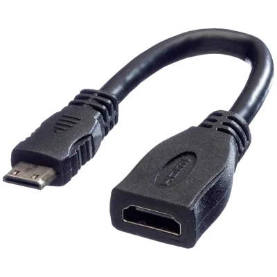 Afbeelding van VALUE Monitorkabel HDMI High Speed met Ethernet, Female Mini Male, 0,15 m