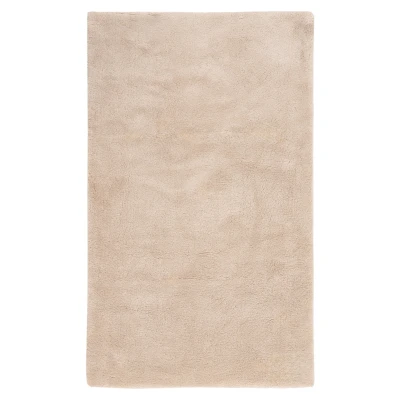 Afbeelding van Luxe Badmat Fluffy Hotelkwaliteit Wasbaar &amp; Anti slip 100% Polyester, Soft Touch Beige Rechthoek Polyester 67x110 cm