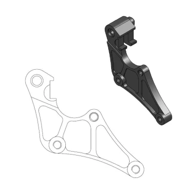 Afbeelding van Motomaster Supermoto Street 320mm Remklauwadapter Honda CR125 CR250 CRF250R CRF450R 2004 2014