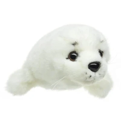 Afbeelding van Uni Toys Babyzeehond wit 21 cm (lengte) pluche zeehond knuffeldier