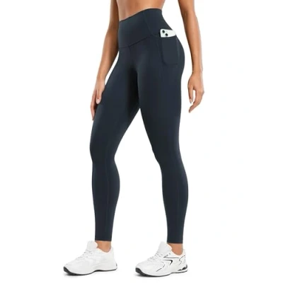 Afbeelding van CRZ yoga Butterluxe Gymnastieklegging voor dames, 25 inch / 28 inch, trainingslegging met hoge taille, zakken, zachte legging, Echte marine