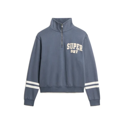 Afbeelding van Superdry Athletic Essentials Applique HALF ZIP Sweater, Dames, Maat: 42, Mariner navy