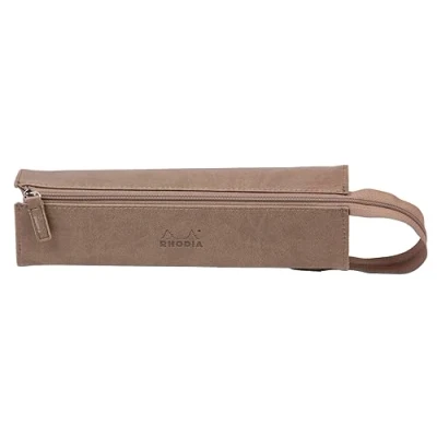 Afbeelding van RHODIA Rhodiarama, 319014C, etui, taupe, 23 x 5 cm, plat opklapbaar, voor gebruik als pen, kunstleer, opbergen van pennen, potloden, viltstiften, kleine onderdelen