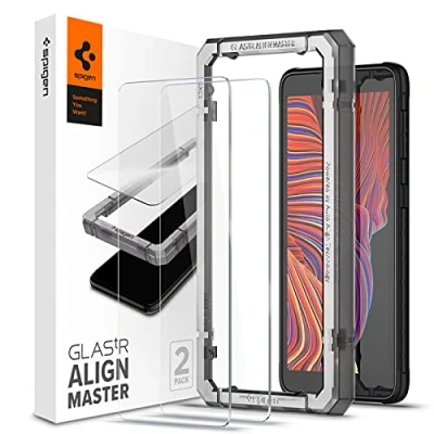Afbeelding van Spigen AlignMaster Gehard glas compatibel met Samsung Galaxy Xcover 5, 2 stuks, krasbestendig, 9H displaybeschermfolie