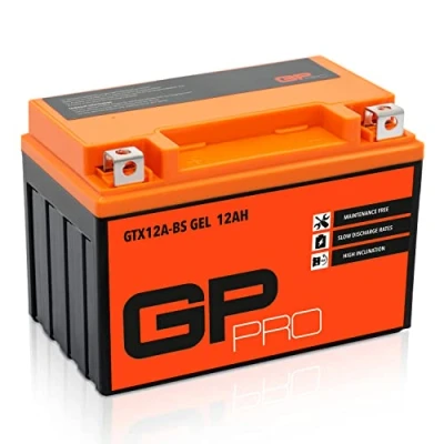 Afbeelding van GP PRO GT12A BS gelbatterij 12V 10Ah compatibel met YT12A / YTX12A (onderhoudsvrij en verzegeld)