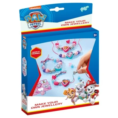 Afbeelding van PAW Patrol Totum armbandjes en 2 kettinkjes maken knutselset vriendschapsarmbandjes met hartbedels