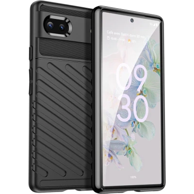 Afbeelding van iMoshion Hoesje Siliconen Geschikt voor Google Pixel 6a Thunder Backcover Zwart