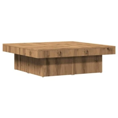 Afbeelding van vidaXL Salontafel 90x90x28 cm bewerkt hout artisanaal eikenkleur