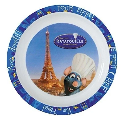 Image de Fun house 005201 ratatouille assiette micro ondable pour enfant polypropylène rouge 22 x 1 cm