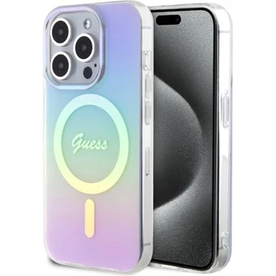 Afbeelding van Guess Faceted Mirror Iridescent Back Case (MagSafe Compatible) Geschikt voor Apple iPhone 15 Pro (6.1&quot;) Paars