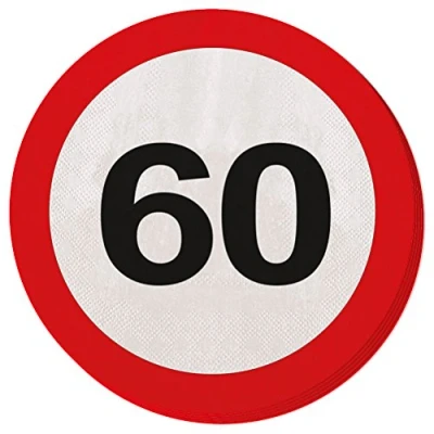 Afbeelding van Servet Verkeersbord 40 jaar 20 stuks