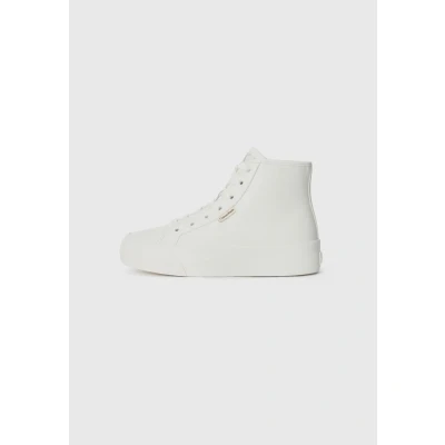 Afbeelding van Calvin Klein Jeans VULC Sneakers hoog, Dames, Maat: 37, Triple bright white Leer en imitatieleer