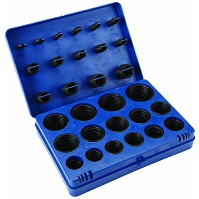 Afbeelding van DollaTek NBR O ringen, 382 stuks, 30 maten, nitrilrubber, blauw, voor professionele sanitair, lucht, gas, auto, loodgieter, reparaties