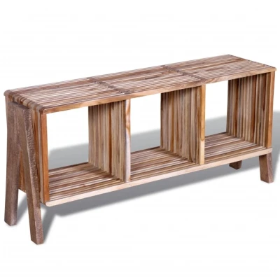 Afbeelding van Tv meubel met 3 vakken gerecycled teak stapelbaar