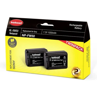 Afbeelding van Hahnel Accu HL XW50 Li Ion 2 pak ( Sony NP FW50) voor o.a A7 II, RX 10 serie, A6000
