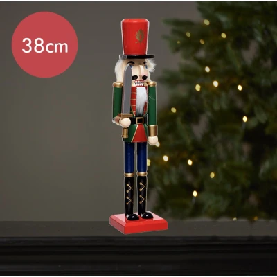 Afbeelding van Notenkraker groen rood met zwaard 38CM