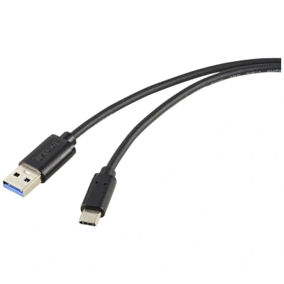 Afbeelding van Renkforce USB kabel 3.2 Gen2 C stekker, A stekker 1.00 m Zwart Afscherming totaal RF 5720404