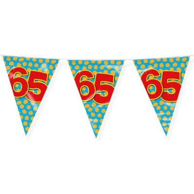 Afbeelding van Vlaggenlijn slinger 65 jaar party 10 meter