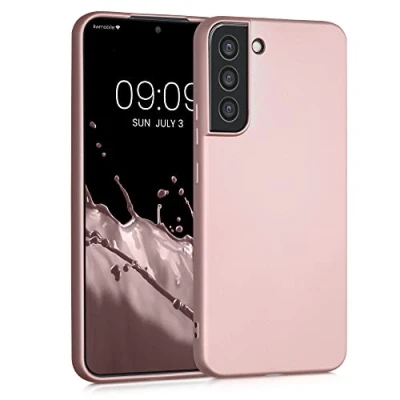Afbeelding van kwmobile telefoonhoesje geschikt voor Samsung Galaxy S22 Plus Hoesje smartphone Back cover in metallic roségoud