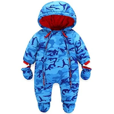 Afbeelding van Baby winteroverall met capuchon rompers handschoenen en voetjes meisjes jongens warme kledingset, Een, 3 6 maanden (pak van 1)