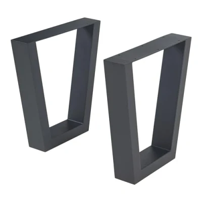 Afbeelding van Stalen onderstel Lalling set van 2 tafelpoot 43x25/40 cm zwart [en.casa]