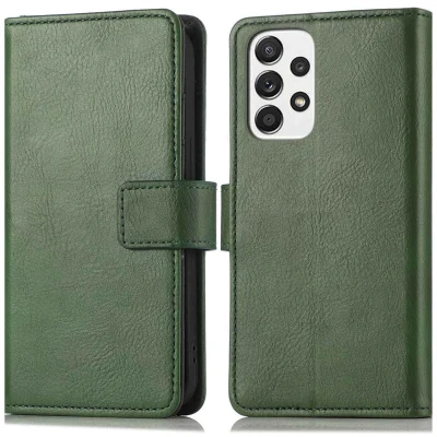 Afbeelding van iMoshion Hoesje Geschikt voor Samsung Galaxy A53 Met Pasjeshouder Luxe Bookcase Groen