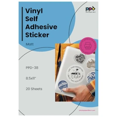 Afbeelding van PPD A4 x 20 stickers van vinyl, mat, fotokwaliteit, personaliseerbaar, inkjetdruk, scheurbestendig en etiketten 38