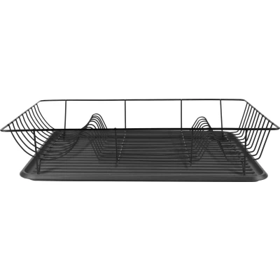 Afbeelding van Present Time Afdruiprek Linea Zwart met Mat Zwarte tray 49x32x9,5cm Scandinavisch