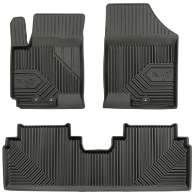 Afbeelding van M MOTOS Rubberen vloermat voor Hyundai ix20 2010 2019, verbeter je reiscomfort met de zwarte antislipmat auto nr. 77, automat alle weersomstandigheden, bescherming tegen vuil.