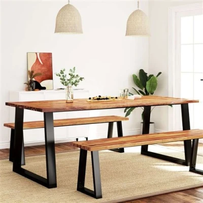 Afbeelding van Eettafel Met Natuurlijke Rand 180X90X75 cm Massief Acaciahout 200 x 90 75