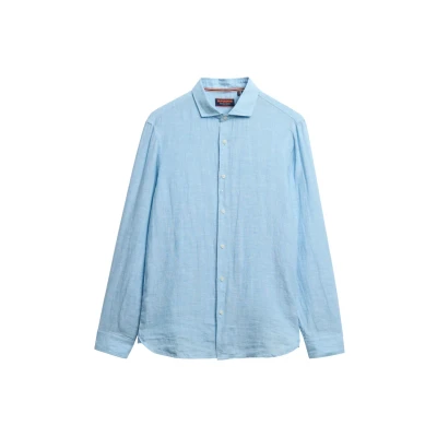 Afbeelding van Superdry Vacation Overhemd Heren Sea Blue Chambray XXXL Blauw Shirts, Polo&#039;s &amp; Blouses