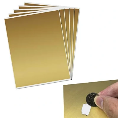 Afbeelding van 5 stuks grote krasvrije kraskaartlabels 23,5 x 20 cm goud
