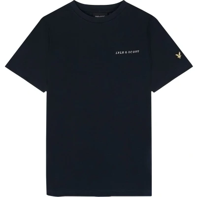 Afbeelding van Lyle &amp; Scott Script Embroidered Tshirt basic voor kinderen, Maat: 134/140, Dark navy