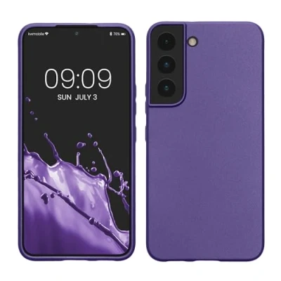 Afbeelding van kwmobile telefoonhoesje geschikt voor Samsung Galaxy S22 Hoesje smartphone Back cover in metallic blauwpaars