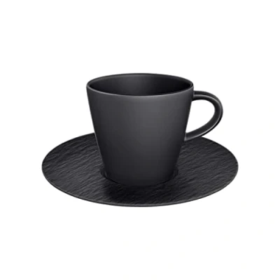 Afbeelding van Villeroy &amp; Boch Manufacture Rock Koffiekop en schotel Zwart