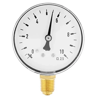 Afbeelding van 0 10 Bar 1/4 inch NPT schroefdraad drukmeter voor water lucht olie, hoge precisie manometer, zijmontage manometer