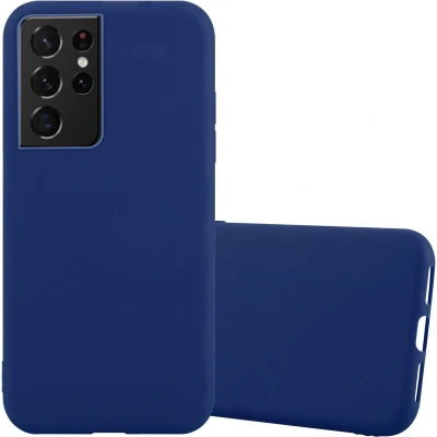 Afbeelding van Cadorabo Hoesje geschikt voor Samsung Galaxy S21 ULTRA in CANDY DONKER BLAUW Beschermhoes gemaakt van flexibel TPU silicone Case Cover