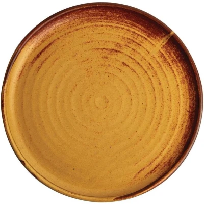 Afbeelding van Olympia Canvas ronde borden met smalle rand roestoranje 26,5cm (6 stuks)