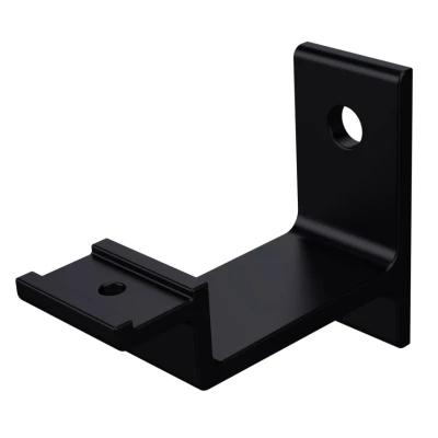 Afbeelding van Trapleuning houder zwart, vlak profiel, 65 mm, boutmontage
