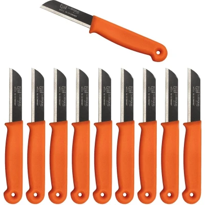 Afbeelding van Solingen Schilmesje RVS Glad 16 cm met &quot;Blade Cover&quot; Oranje 10 Stuks